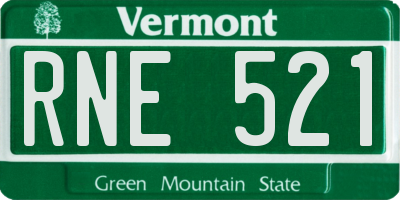 VT license plate RNE521