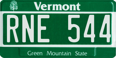 VT license plate RNE544