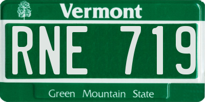 VT license plate RNE719