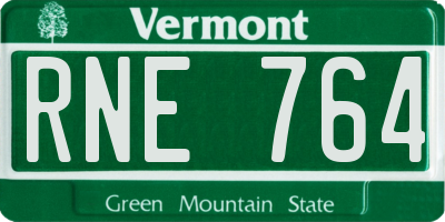 VT license plate RNE764
