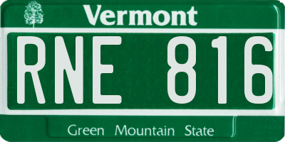 VT license plate RNE816