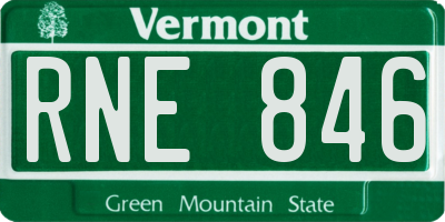 VT license plate RNE846