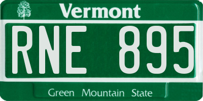 VT license plate RNE895