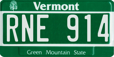 VT license plate RNE914