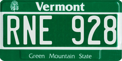 VT license plate RNE928