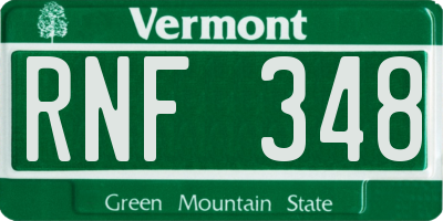 VT license plate RNF348