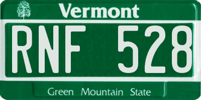 VT license plate RNF528