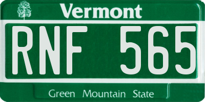 VT license plate RNF565