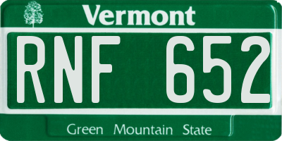 VT license plate RNF652