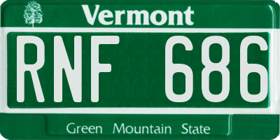 VT license plate RNF686