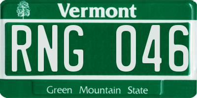 VT license plate RNG046