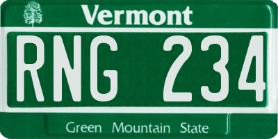VT license plate RNG234