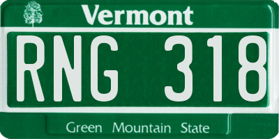 VT license plate RNG318