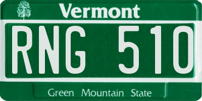 VT license plate RNG510