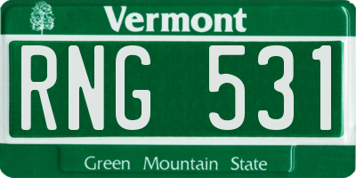 VT license plate RNG531