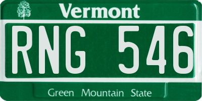VT license plate RNG546