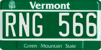 VT license plate RNG566