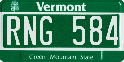 VT license plate RNG584