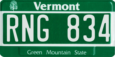 VT license plate RNG834