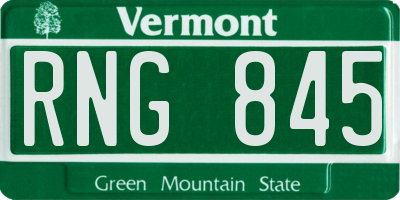 VT license plate RNG845