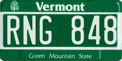 VT license plate RNG848