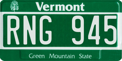 VT license plate RNG945