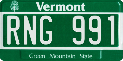VT license plate RNG991
