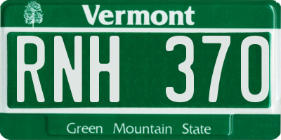 VT license plate RNH370