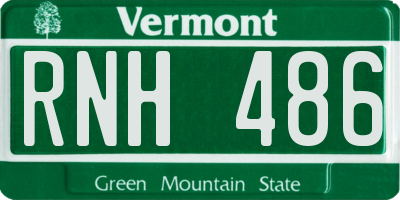 VT license plate RNH486