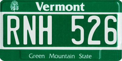 VT license plate RNH526
