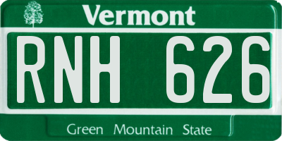VT license plate RNH626