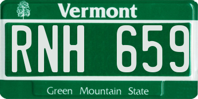 VT license plate RNH659
