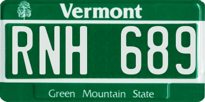 VT license plate RNH689