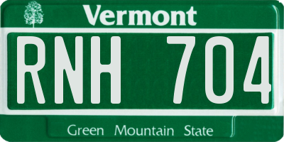 VT license plate RNH704