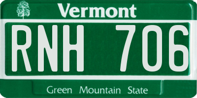 VT license plate RNH706