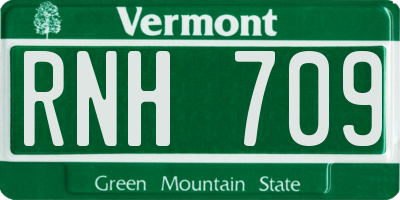 VT license plate RNH709