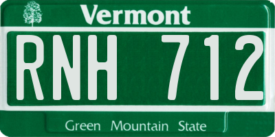 VT license plate RNH712