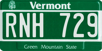 VT license plate RNH729