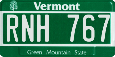 VT license plate RNH767