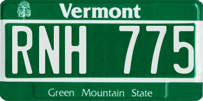 VT license plate RNH775