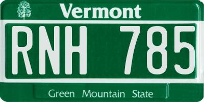 VT license plate RNH785