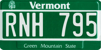 VT license plate RNH795