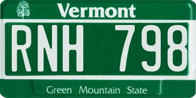VT license plate RNH798