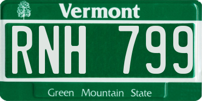 VT license plate RNH799