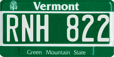 VT license plate RNH822