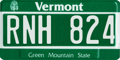 VT license plate RNH824