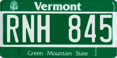 VT license plate RNH845
