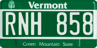VT license plate RNH858