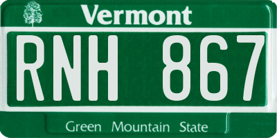 VT license plate RNH867