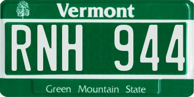 VT license plate RNH944